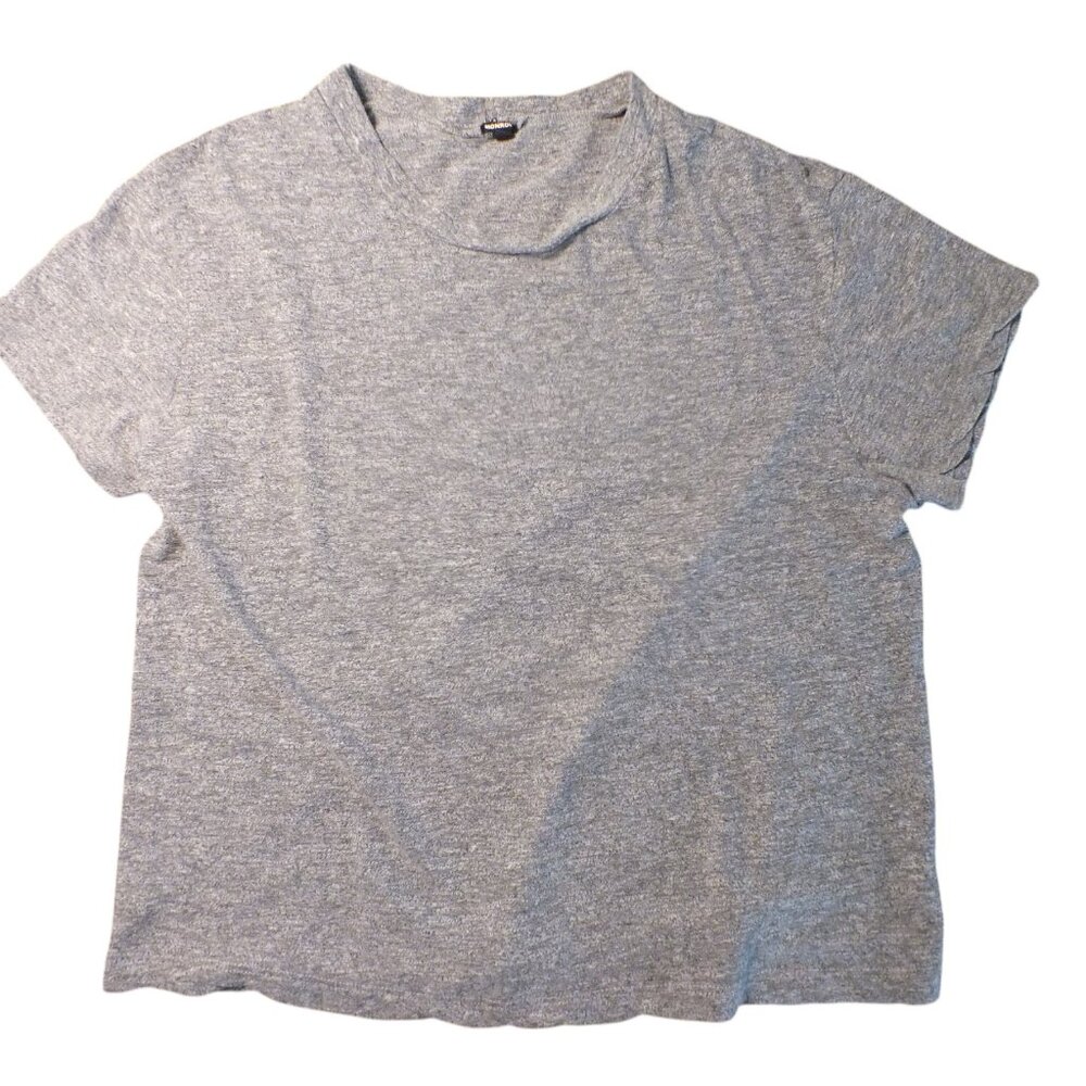 Monrow Grey Short Sleeve Crop Perfect T-Shirt m